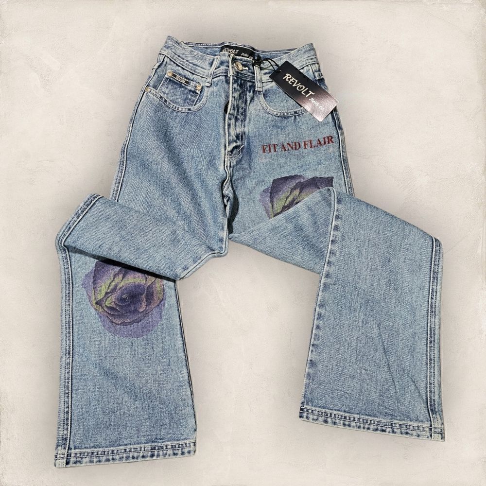 ‎Girl's REVOLT JEANS Y2K Fit & Flare Jeans Size 10